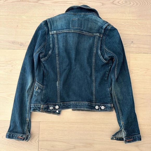 levis fitted dark denim jacket - Picture 2 of 7